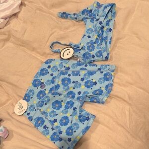 Moana Smile club Blue Floral Active shorts Set